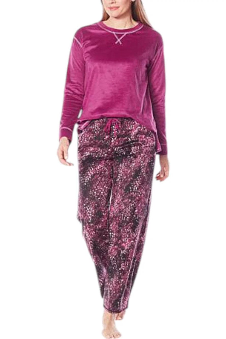 Comfort Code Sueded Microfleece Pj Set Purple - Regular